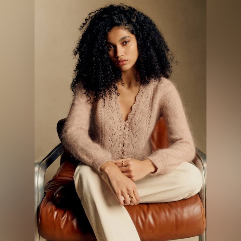 Sezane Angelo Cardigan Light Beige - Size S